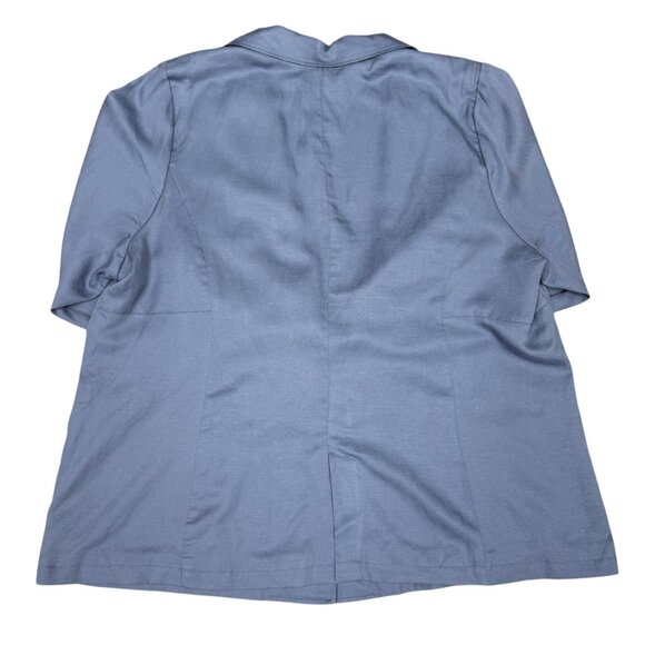 NWT Women's TORRID Night Shade Linen Blend Blazer Ruched Sleeves- Size 4X - Picture 3 of 9